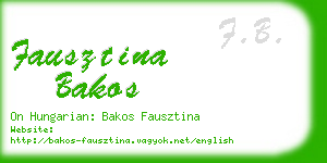 fausztina bakos business card